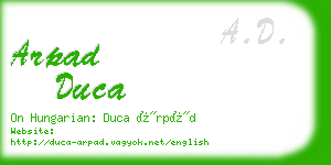 arpad duca business card